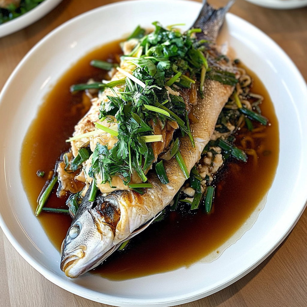 Recipe preparation for 30-Minute Cantonese Ginger-Scallion Steamed Fish