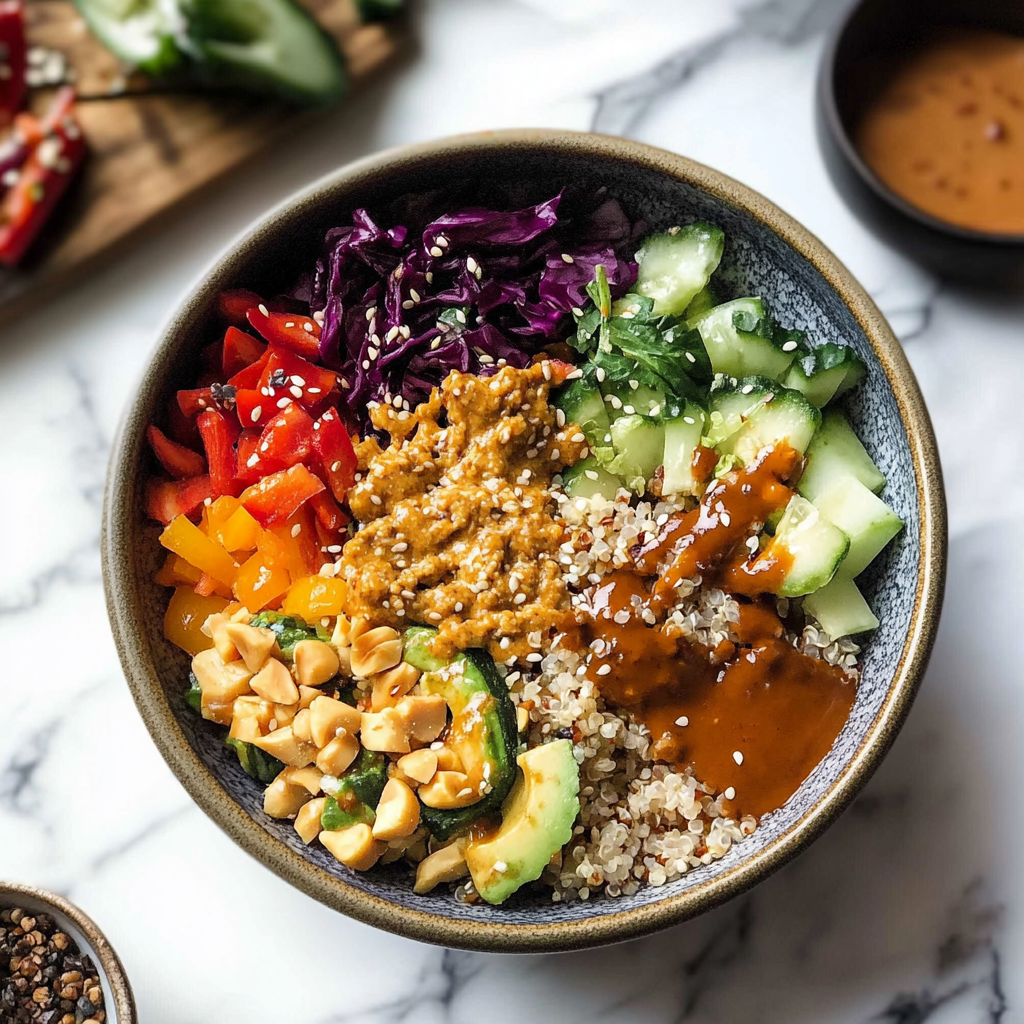 Recipe preparation for Thai Peanut & Quinoa Power Jar