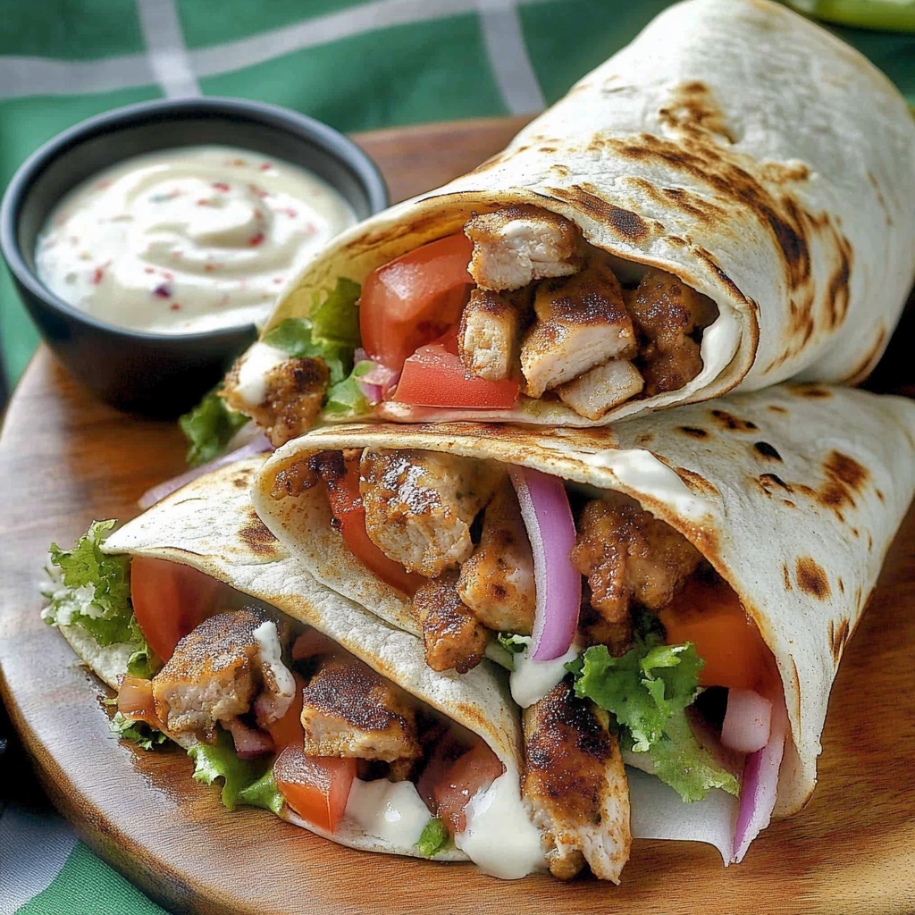 Recipe preparation for Harissa Chicken Wrap