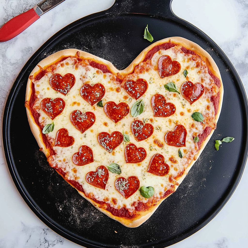 Recipe preparation for Heart Shaped Pizza