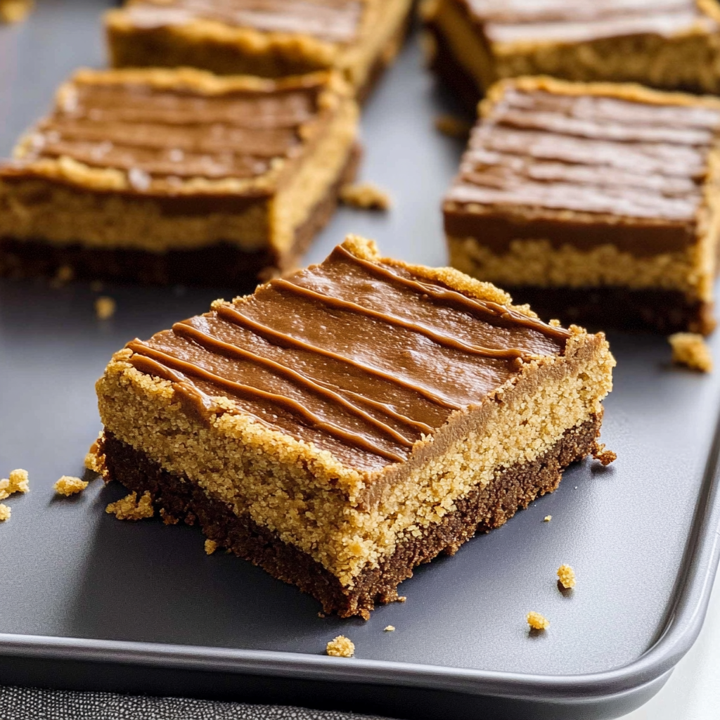 Recipe preparation for Classic Peanut Butter Lunch Lady Cookie Bars