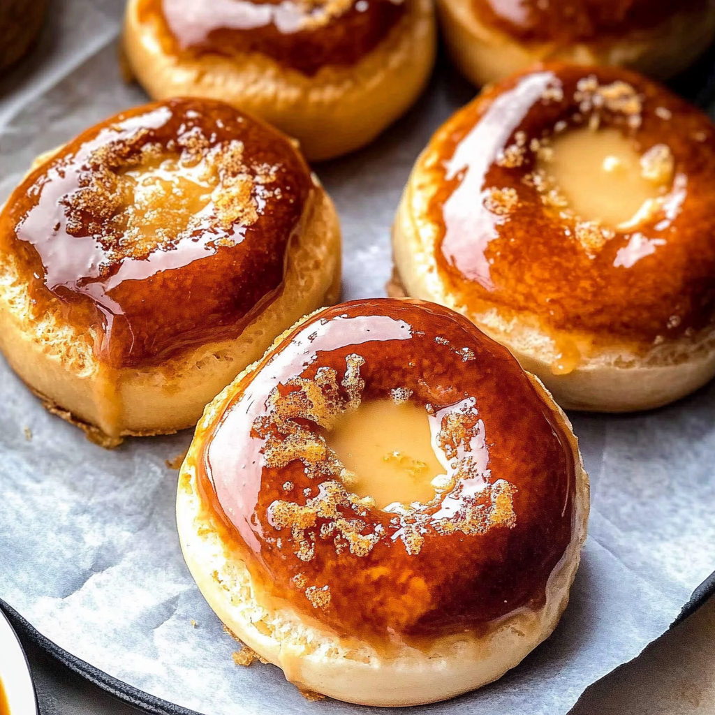 Recipe preparation for Crème Brûlée Donuts