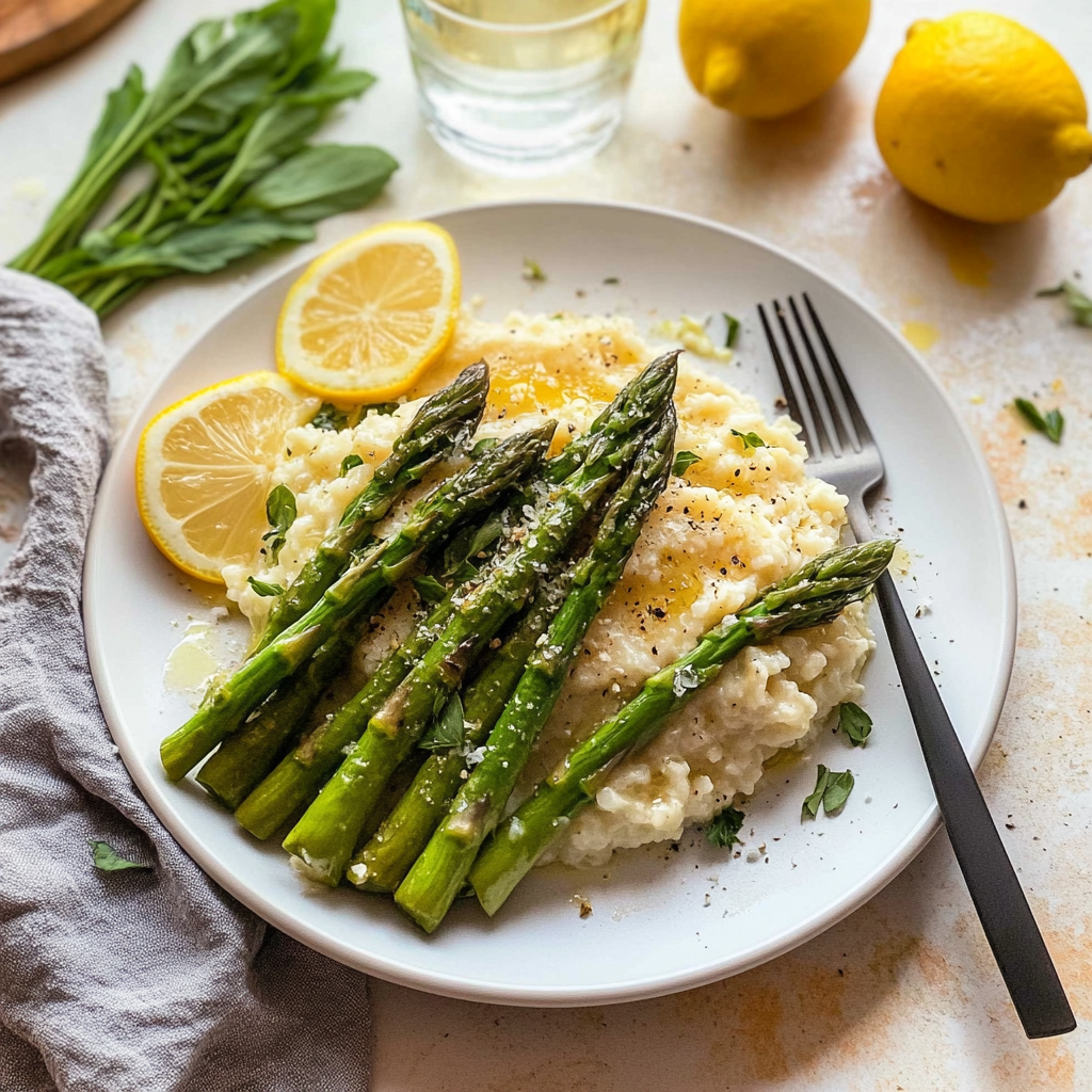 Recipe preparation for Asparagus and Lemon Risotto