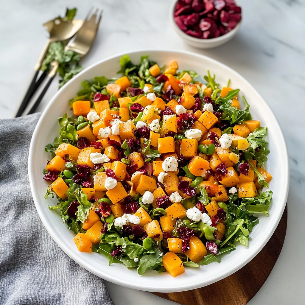 Recipe preparation for Roasted Squash Salad