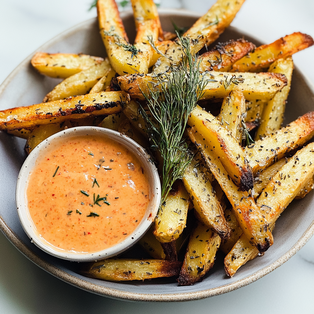 Recipe preparation for Pickle Fries with Spicy Dipping Sauce