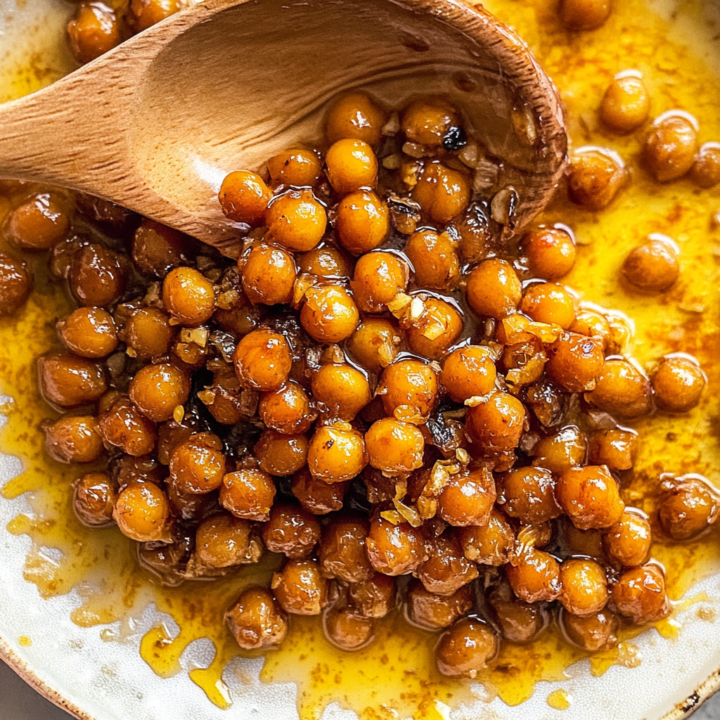 Recipe preparation for Honey Roasted Chickpeas
