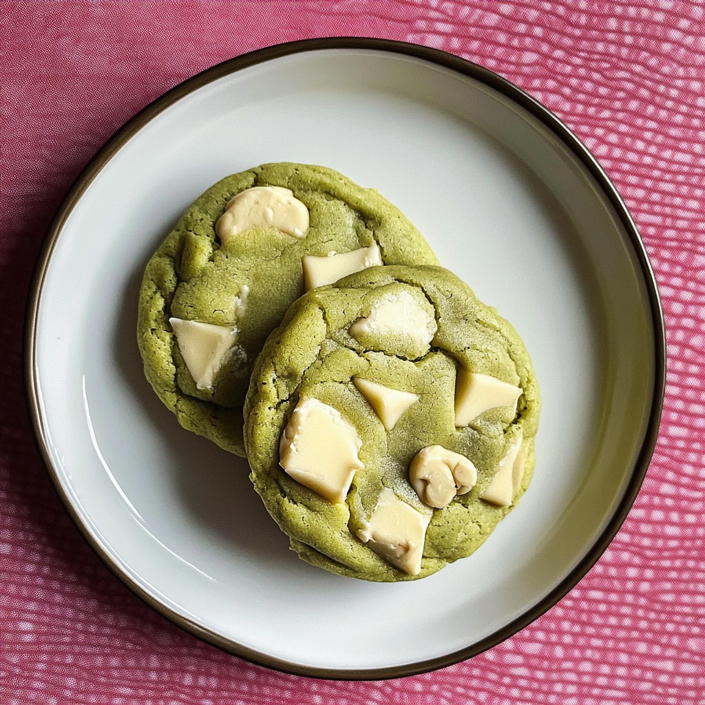 Recipe preparation for White Chocolate Matcha Mint Cookies