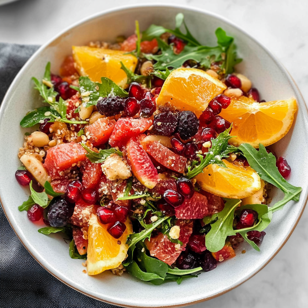Recipe preparation for Winter Citrus and Pomegranate Grain Bowl