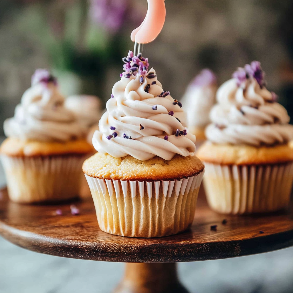 Recipe preparation for Lavender London Fog Cupcakes