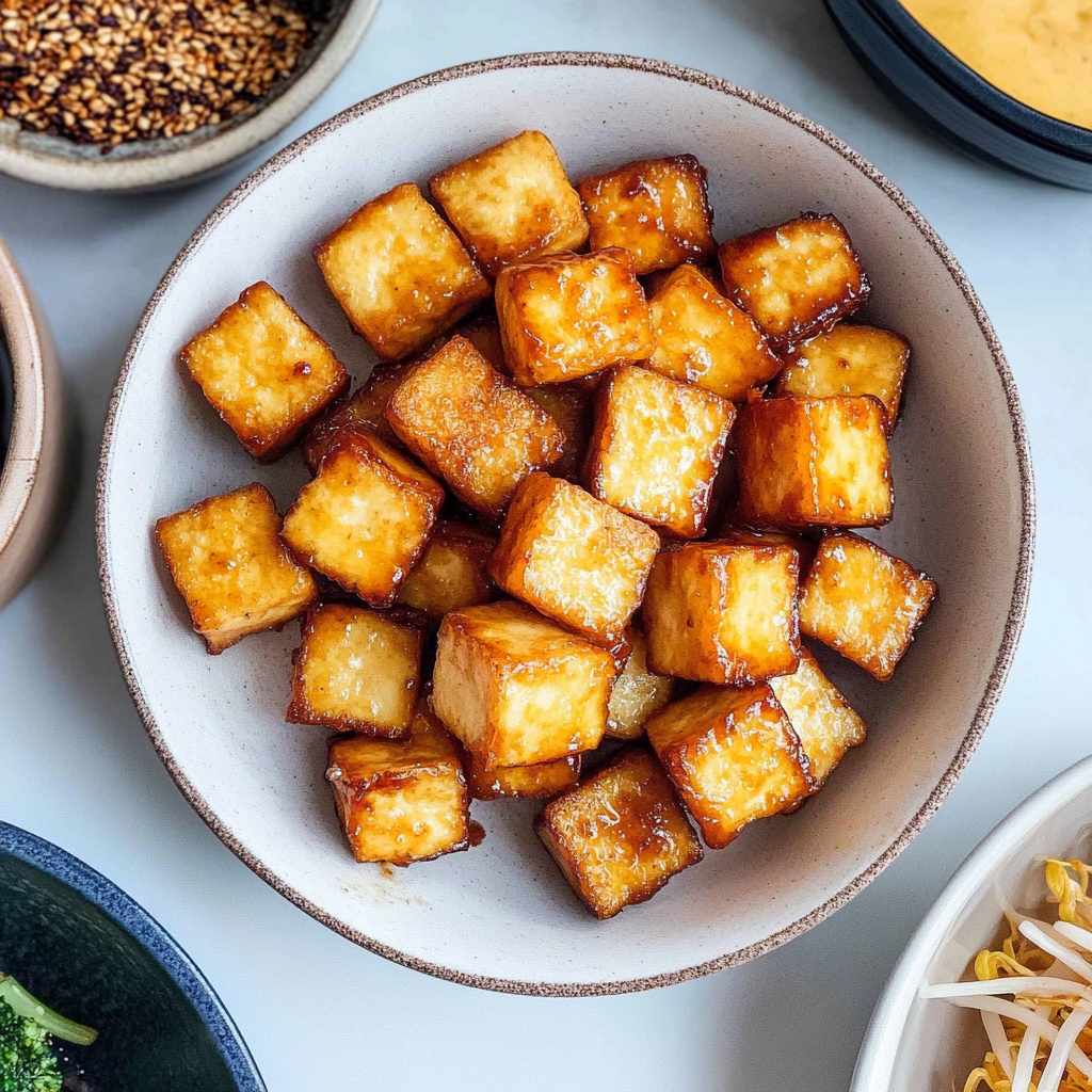 Recipe preparation for Crispy Tofu Cubes