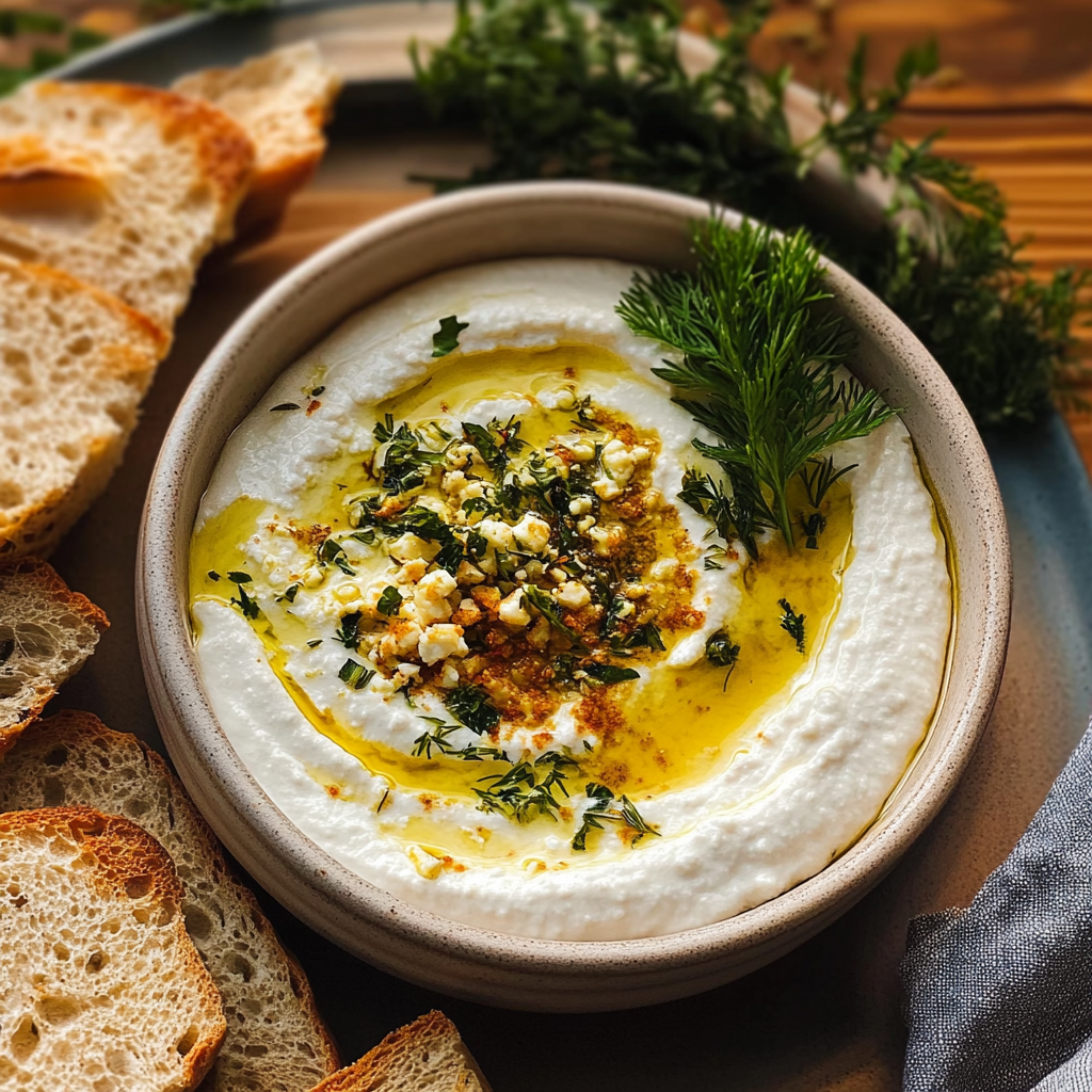 Recipe preparation for Whipped Feta Dip