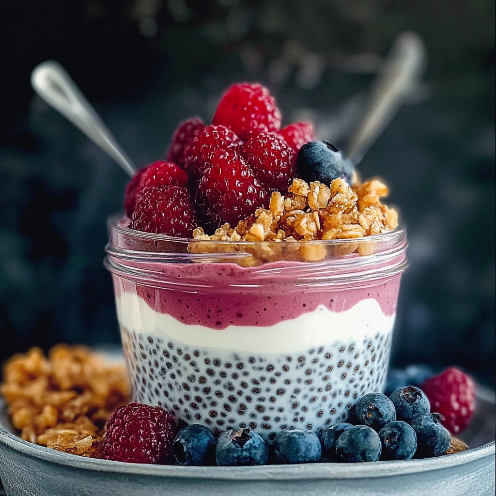 Recipe preparation for Chia Berry Parfait