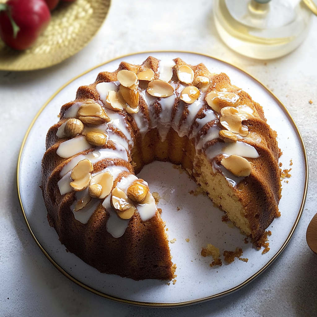 Recipe preparation for almond amaretto bundt cake