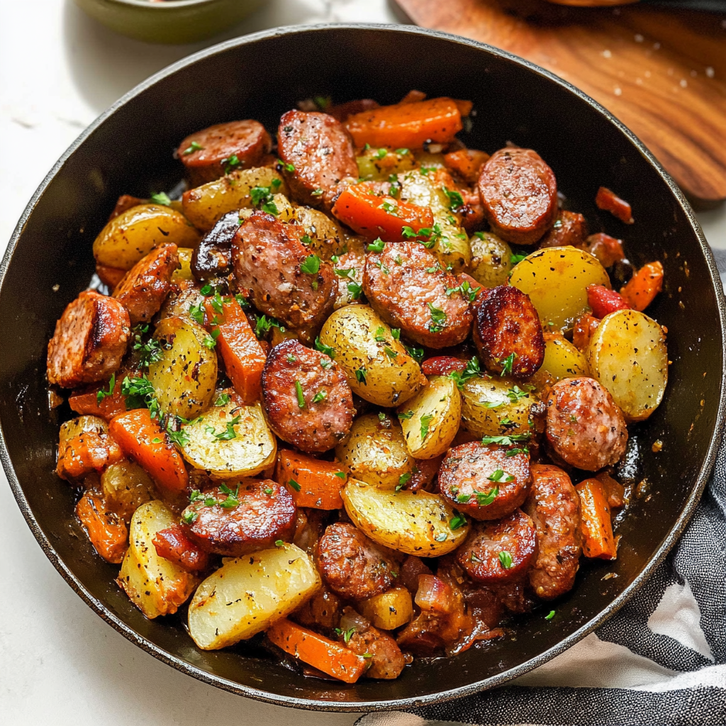 Recipe preparation for Sausage Potato Skillet