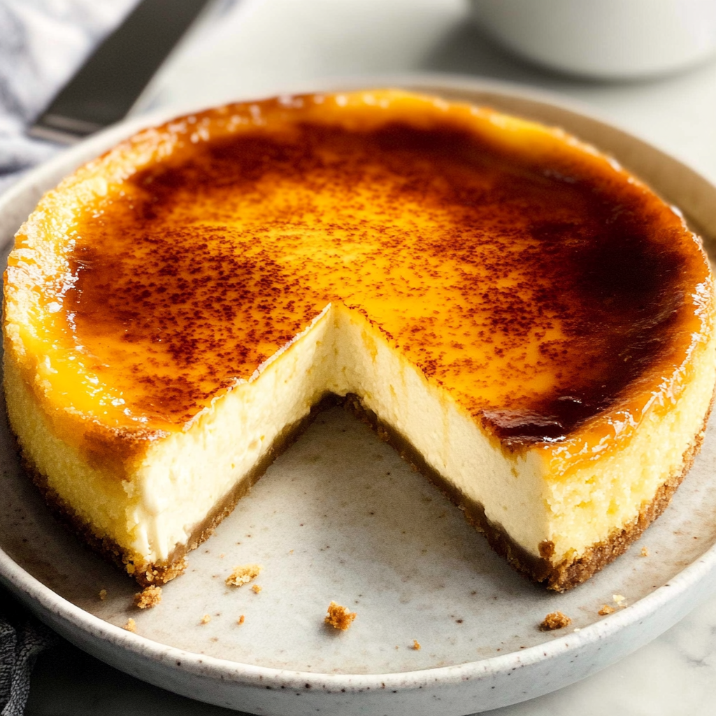 Recipe preparation for creme brulee cheesecake