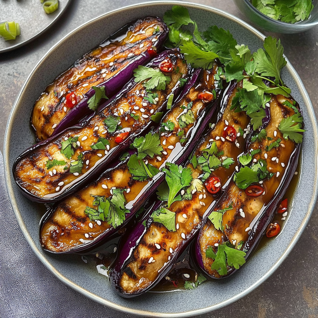 Recipe preparation for Spicy Miso Eggplant