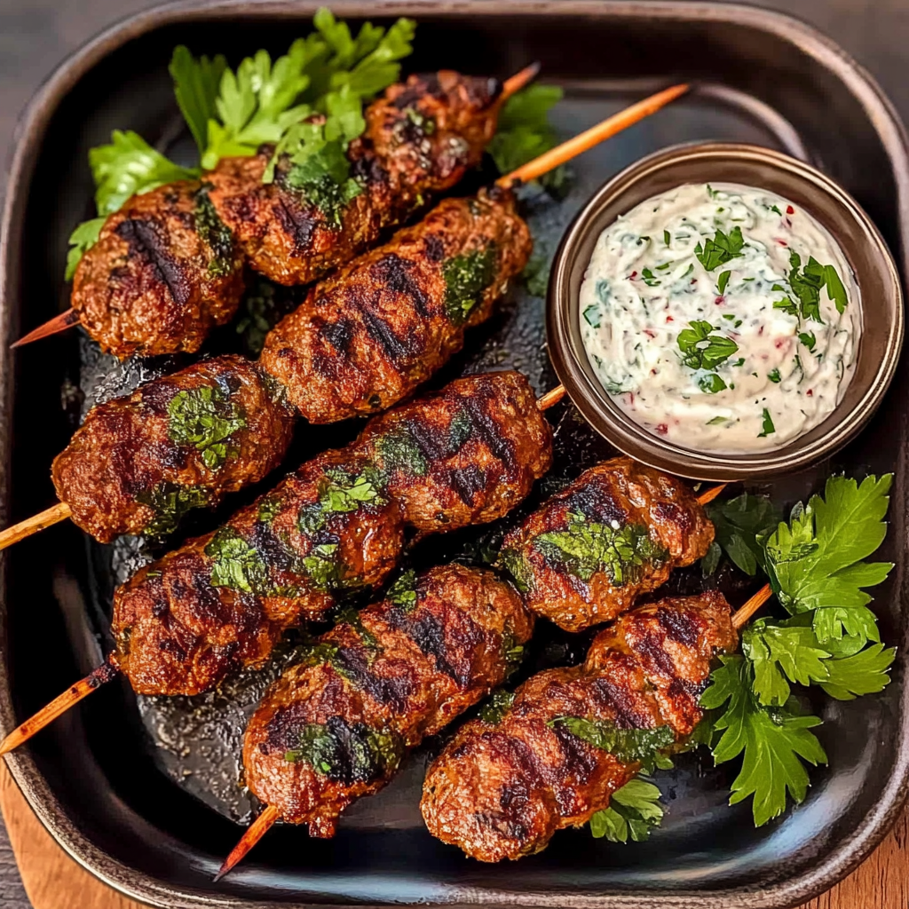 Recipe preparation for Sheet Pan Lamb Kofta