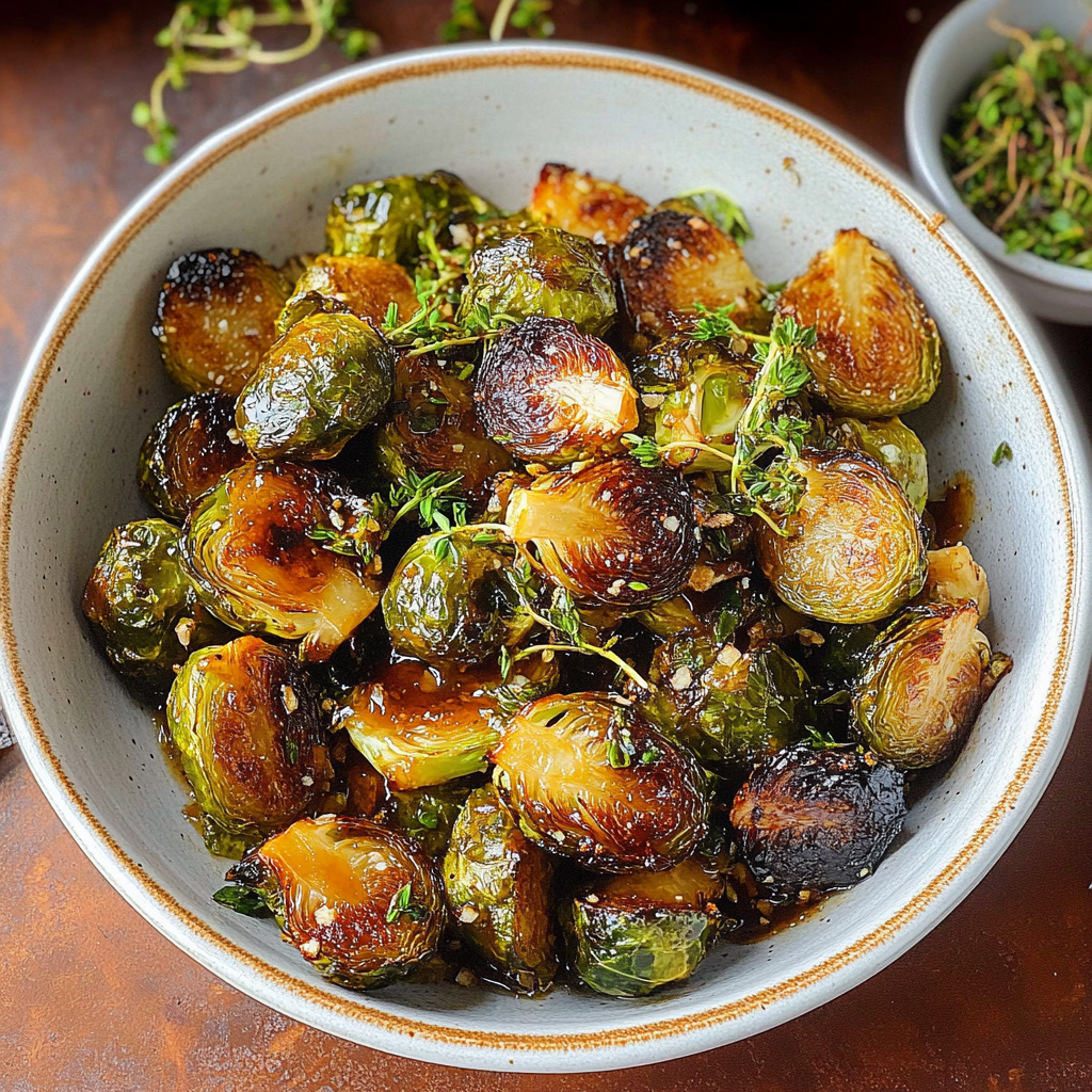 Recipe preparation for Roasted Brussels Sprouts with Hot Honey