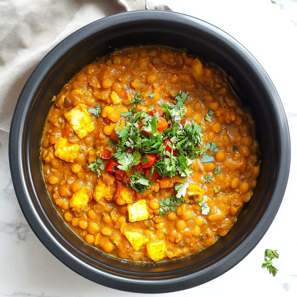 Recipe preparation for Slow Cooker Curried Red Lentils