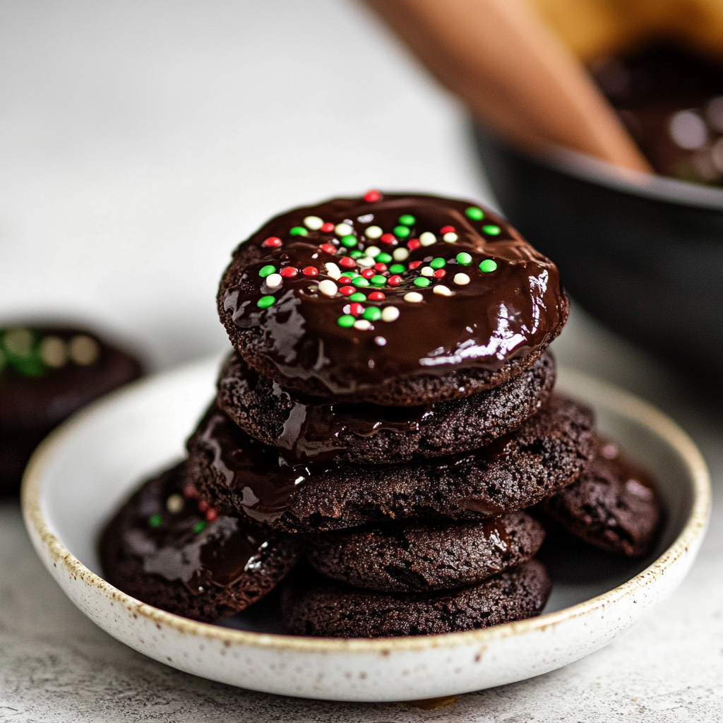 Recipe preparation for Chocolate Ganache Thumbprint Cookies