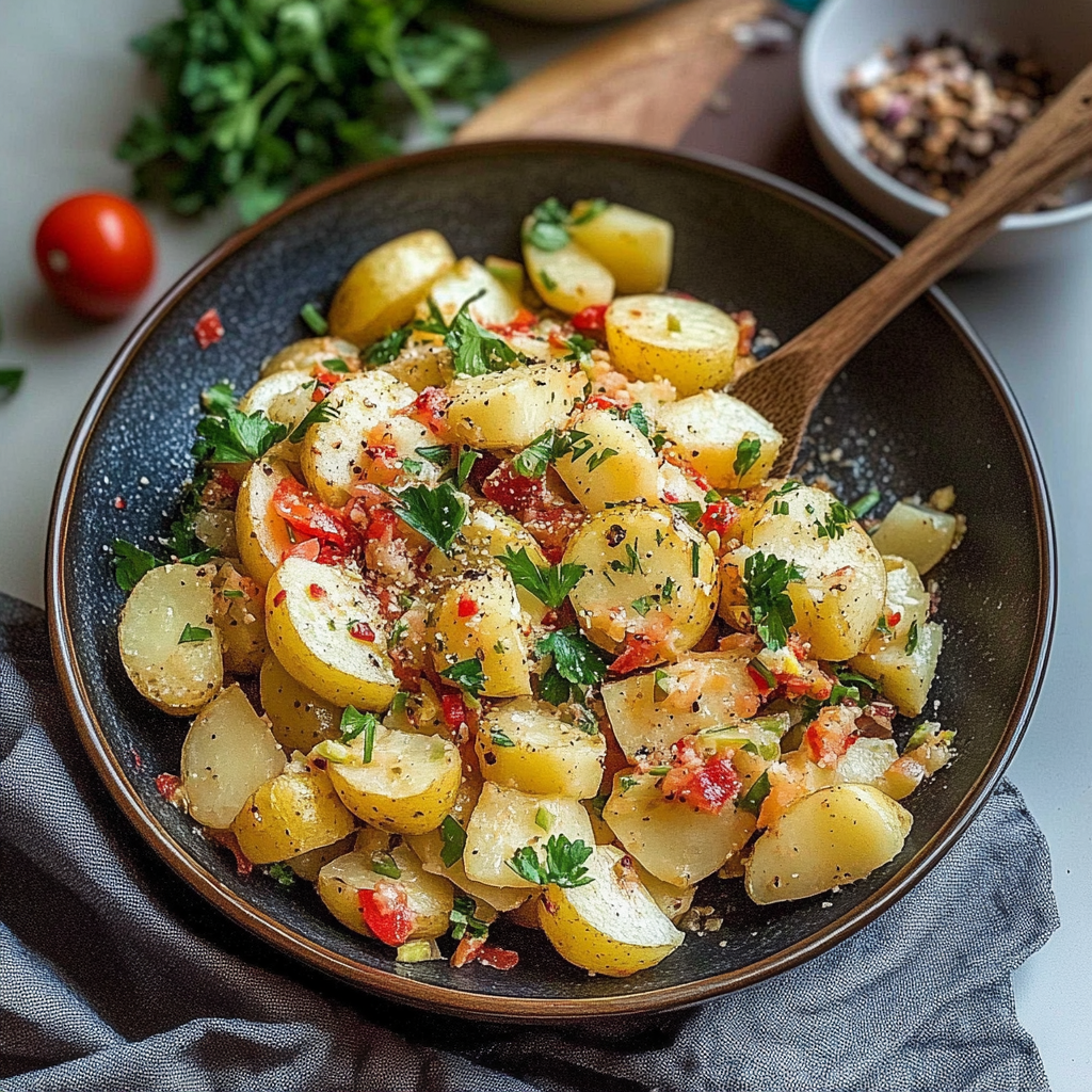 Recipe preparation for Turkish Potato Salad