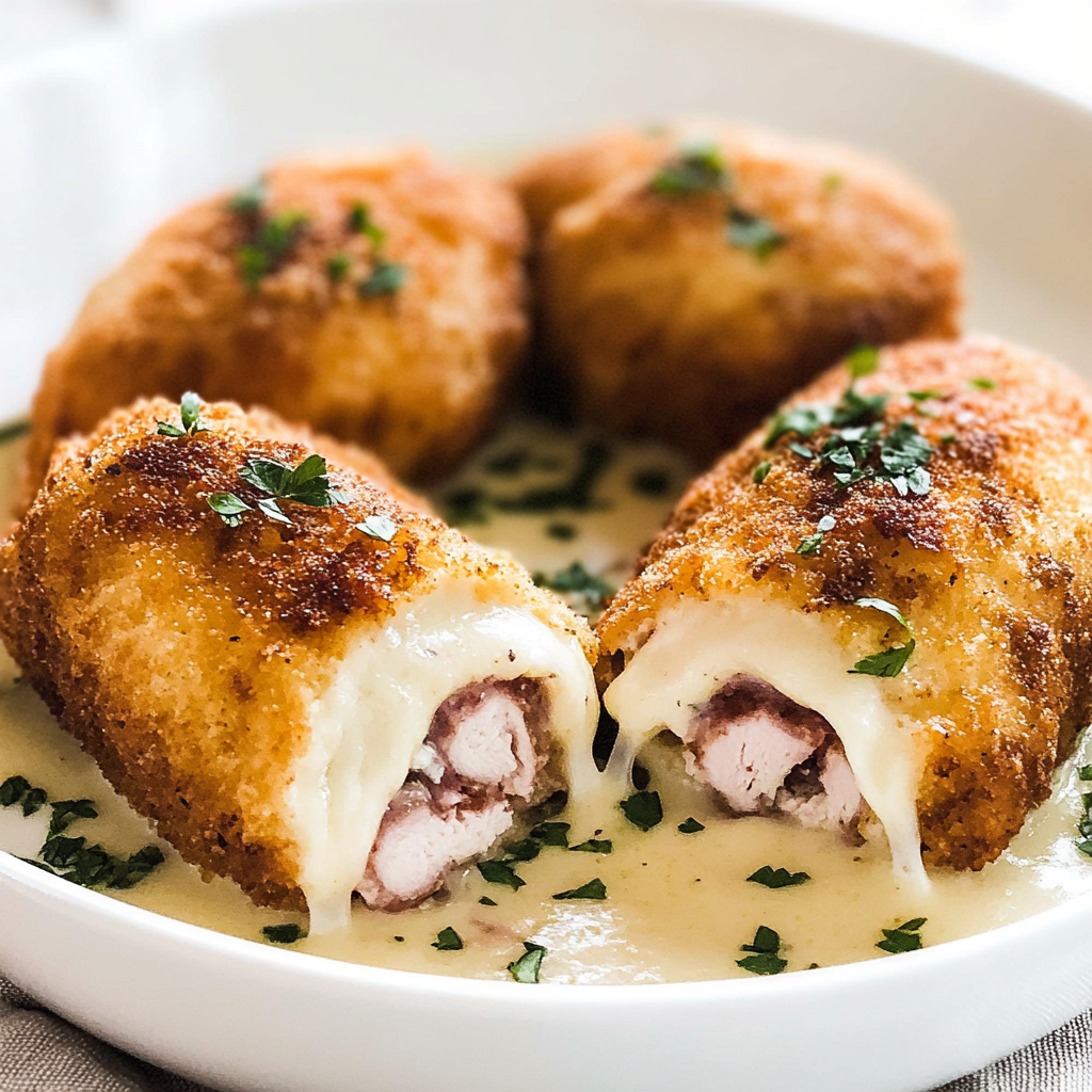 Recipe preparation for Chicken Cordon Bleu Slides