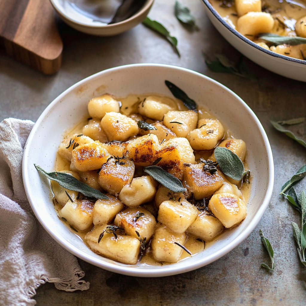 Recipe preparation for Sheet Pan Ricotta Gnocchi with Browned Butter & Sage