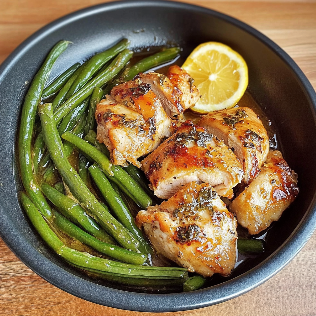 Recipe preparation for 30-Minute Garlic Butter Chicken & Green Beans