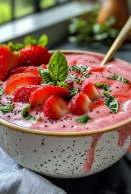 Strawberry Basil Smoothie Bowl