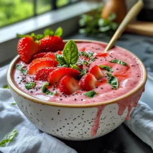 Strawberry Basil Smoothie Bowl