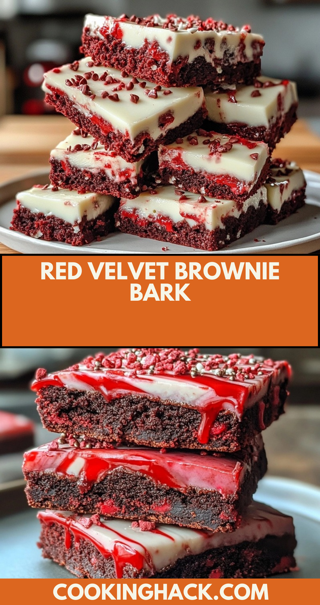 Red Velvet Brownie Bark