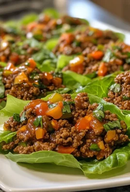 Healthy ground beef lettuce wraps