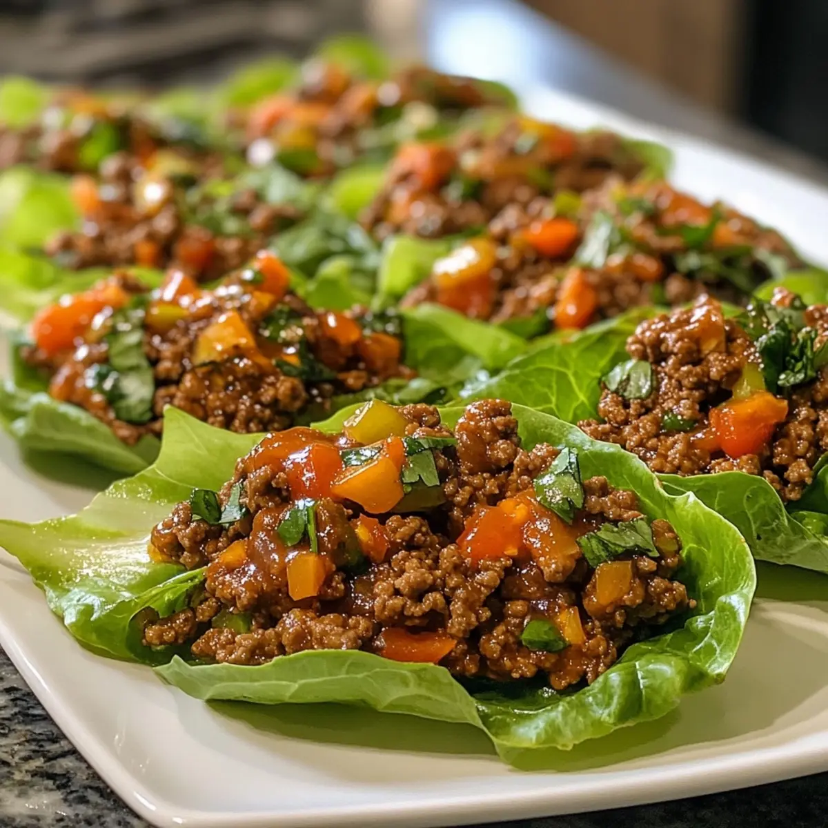 Healthy ground beef lettuce wraps