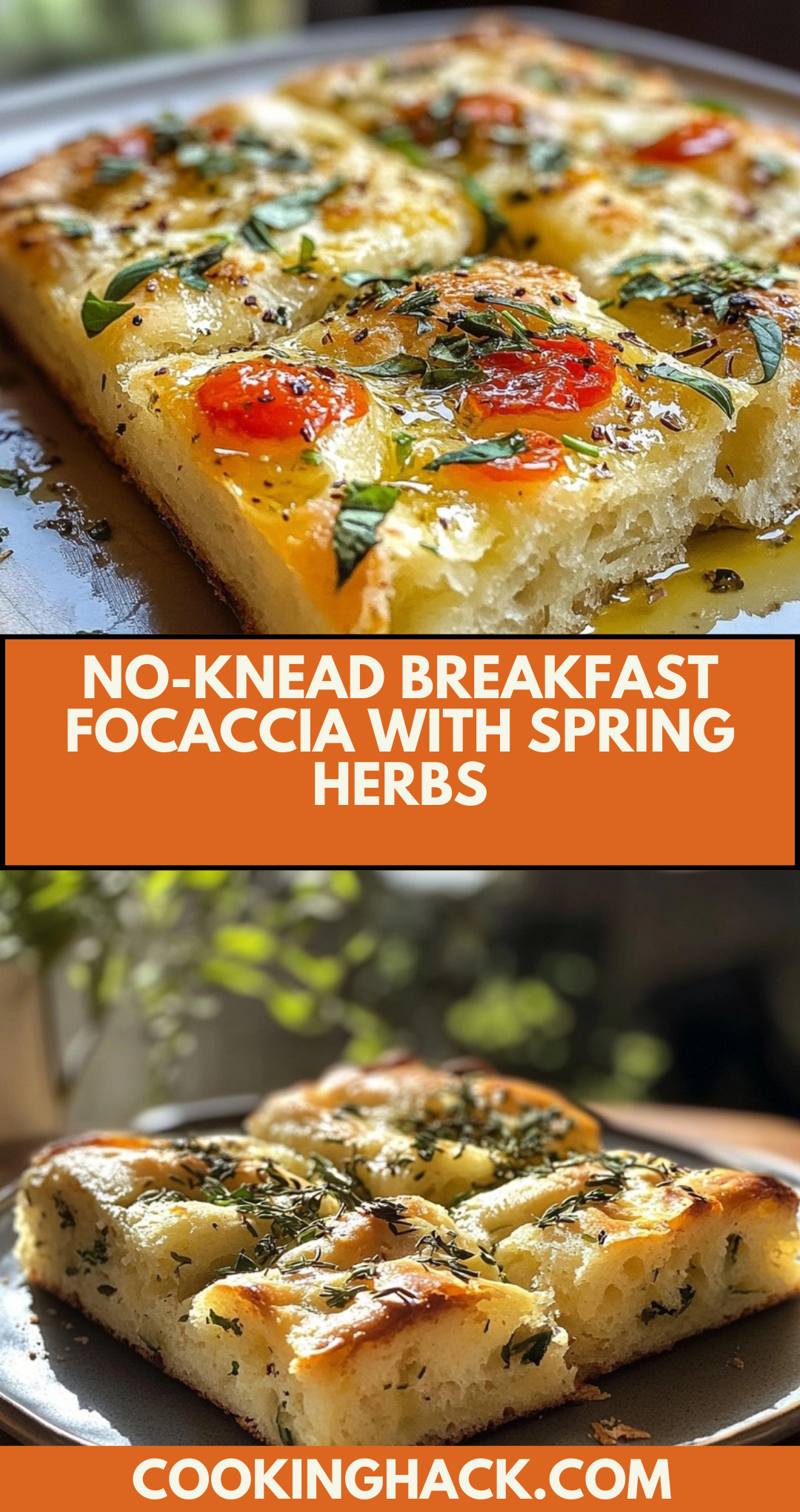 No-Knead Breakfast Focaccia with Spring Herbs