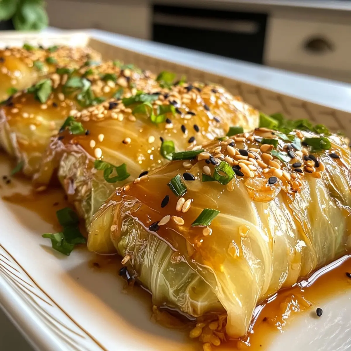 Savory Sesame Ginger Keto Cabbage Rolls
