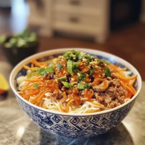 Vietnamese Bún Chả Noodle Bowl