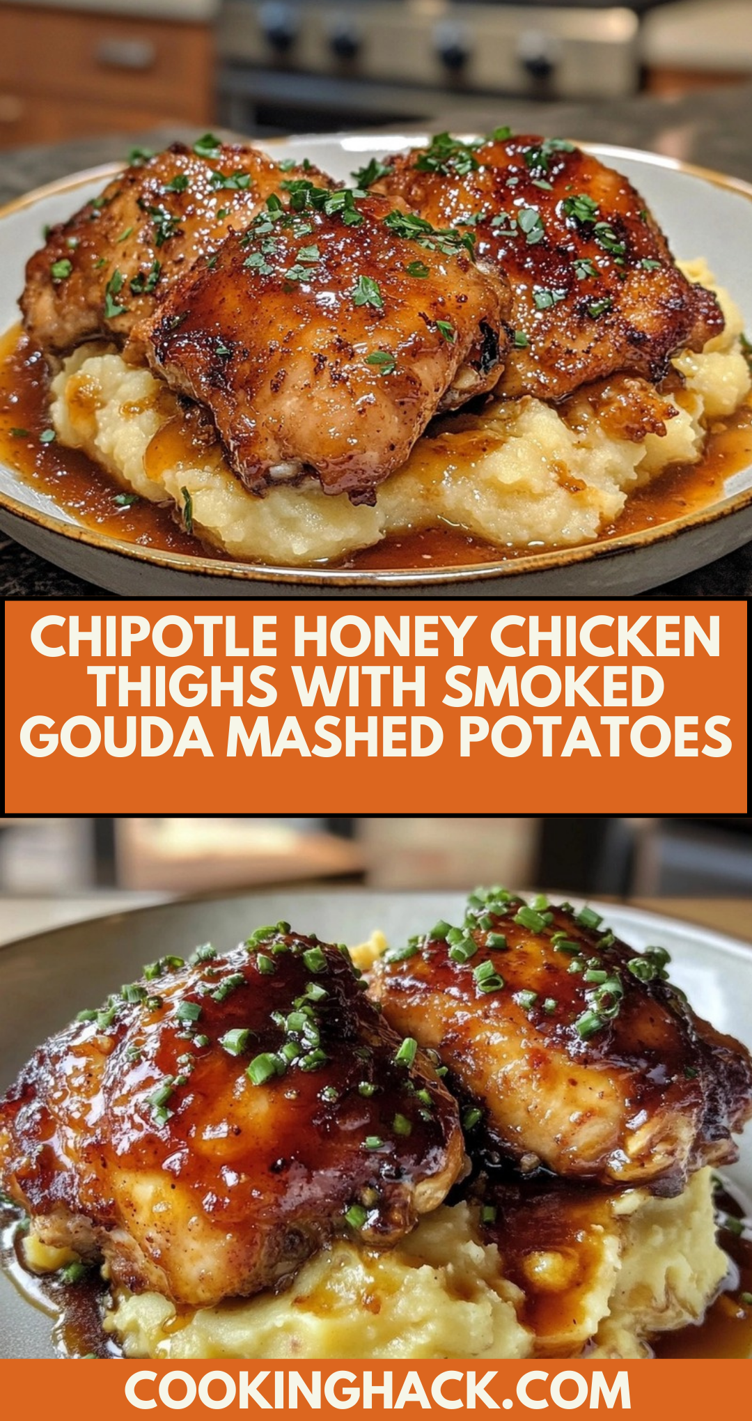 Chipotle Honey Chicken Thighs With Smoked Gouda Mashed Potatoes