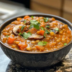 Vegan Lentil Mushroom Stew