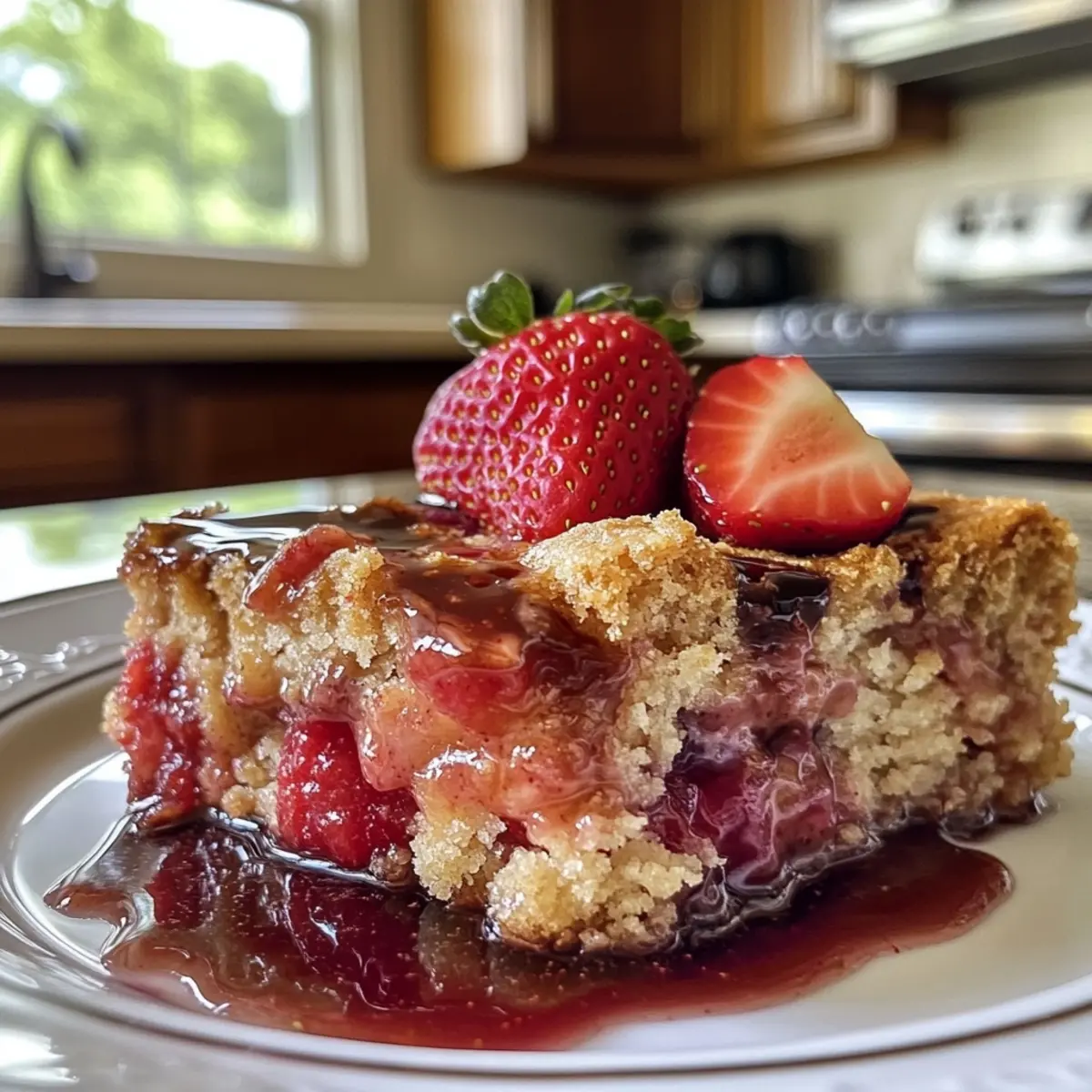 Strawberry Balsamic Dump Cake