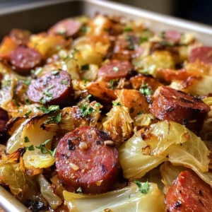 Sheet Pan Blistered Cabbage and Kielbasa
