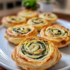 Spinach Artichoke Puff Pastry Swirls Recipe