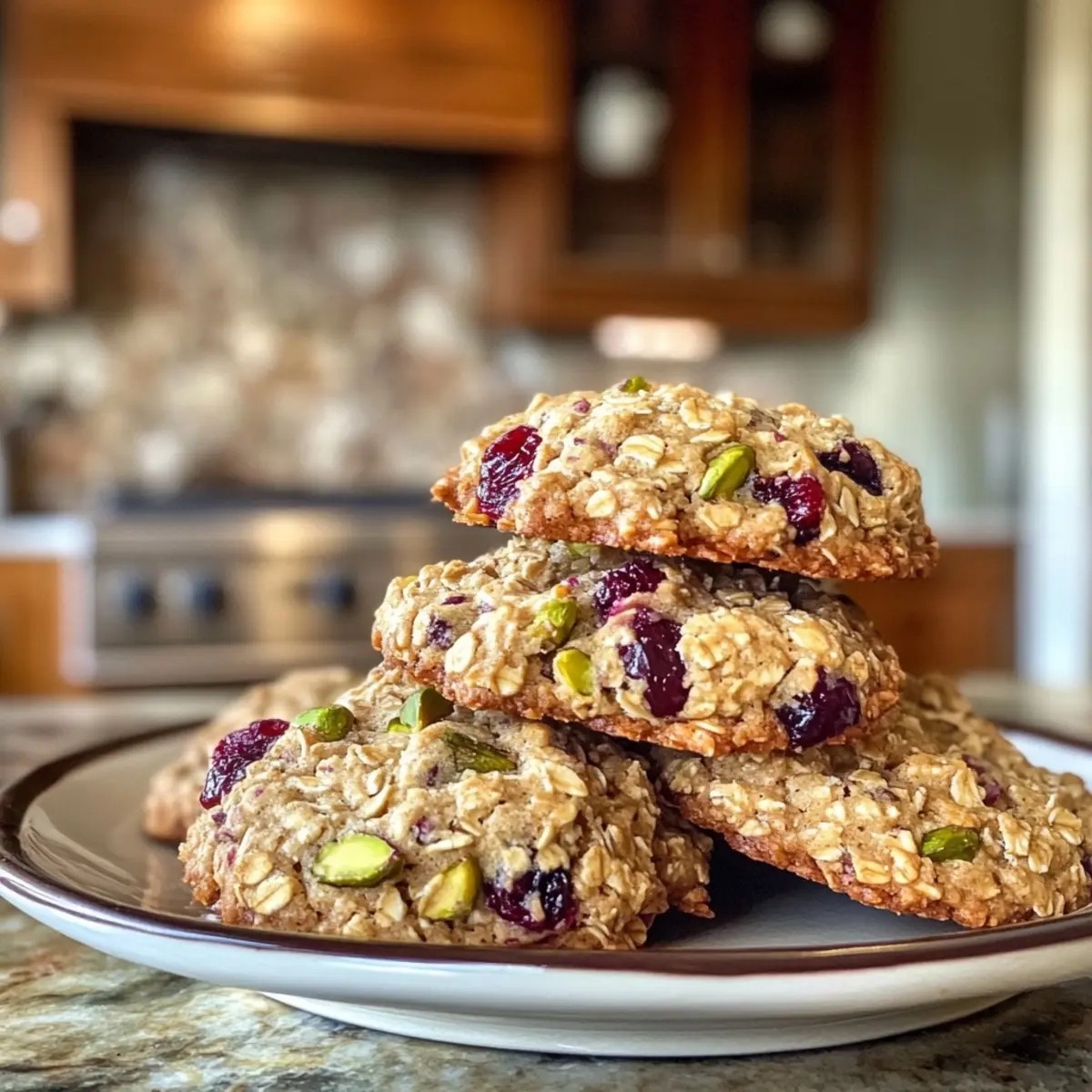 Cranberry Pistachio Oatmeal Cookies