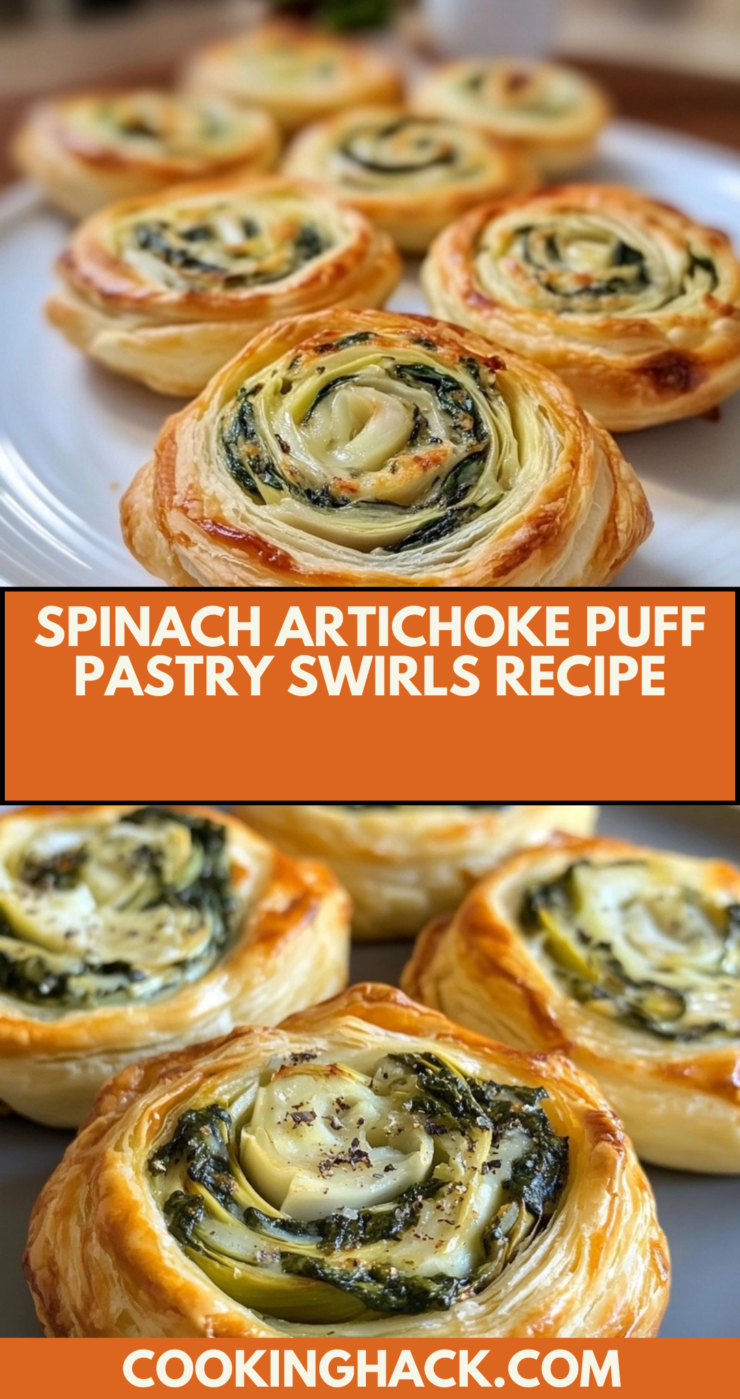 Spinach Artichoke Puff Pastry Swirls Recipe