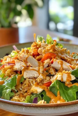 Chicken Crispy Rice Salad with Peanut Dressing