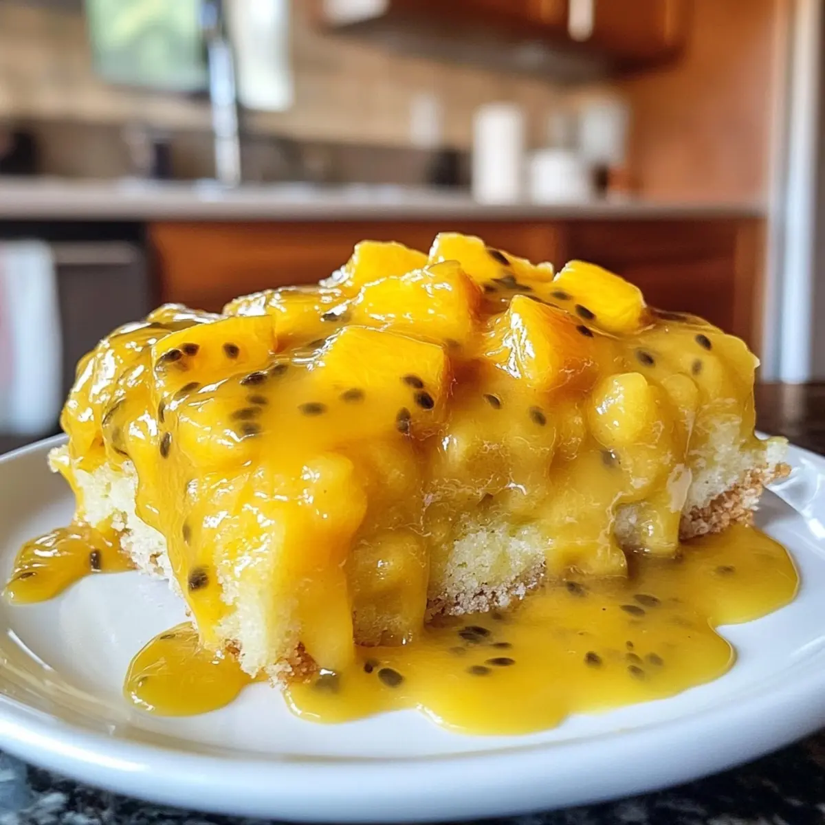Mango Passionfruit Dump Cake