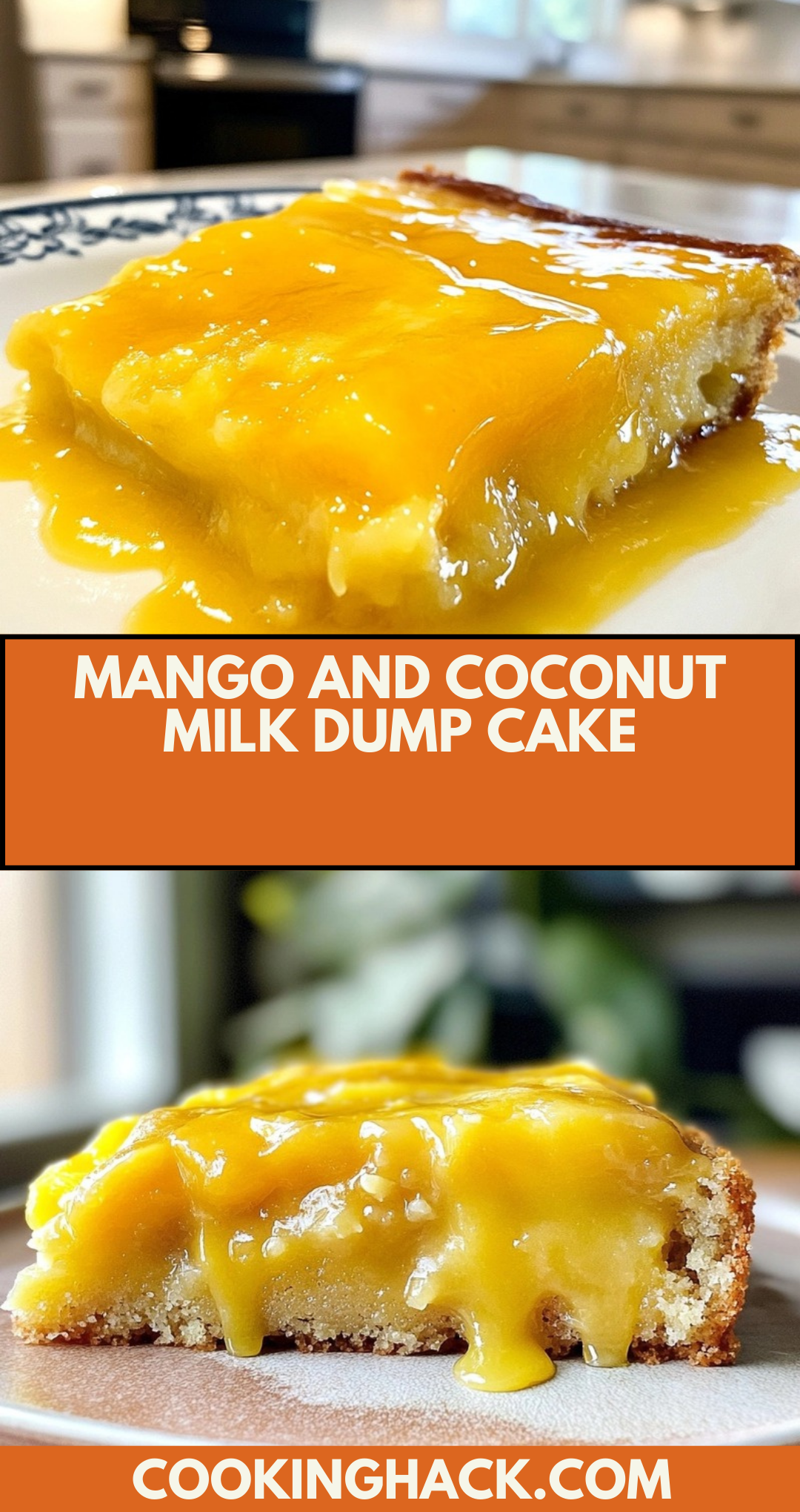 Mango and Coconut Milk Dump Cake