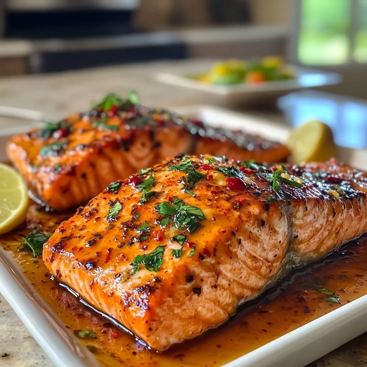 Honey Harissa Glazed Salmon