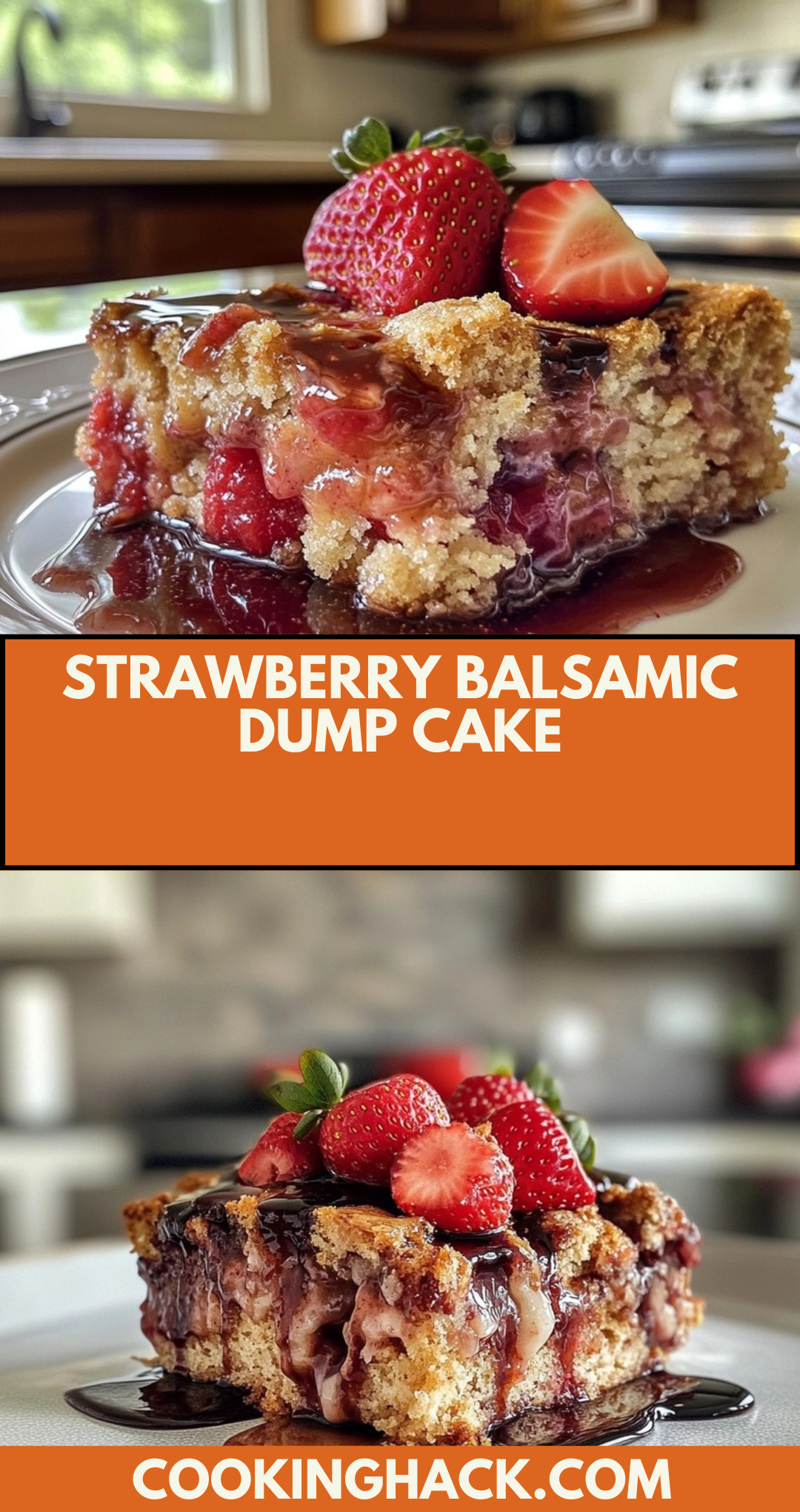 Strawberry Balsamic Dump Cake