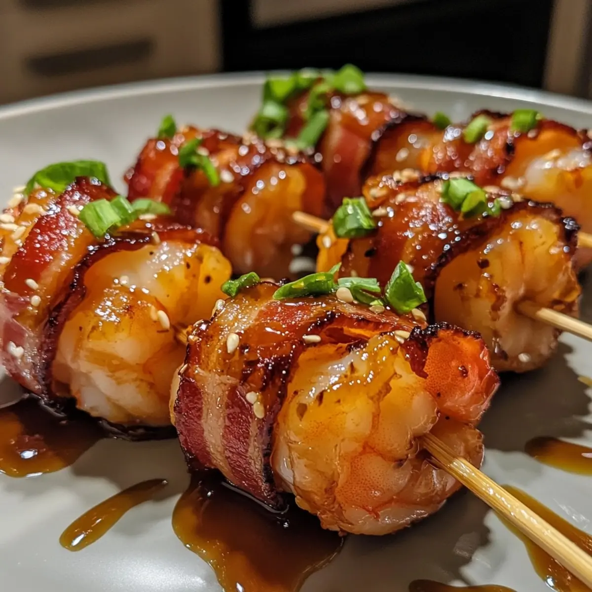 Teriyaki Bacon Wrapped Shrimp