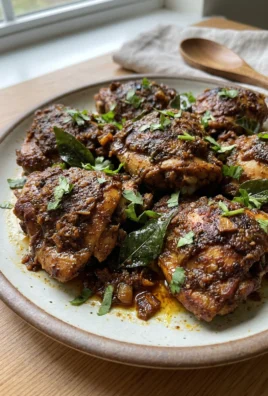 A close-up of chicken chukka in a white ceramic bowl, garnished with cilantro.